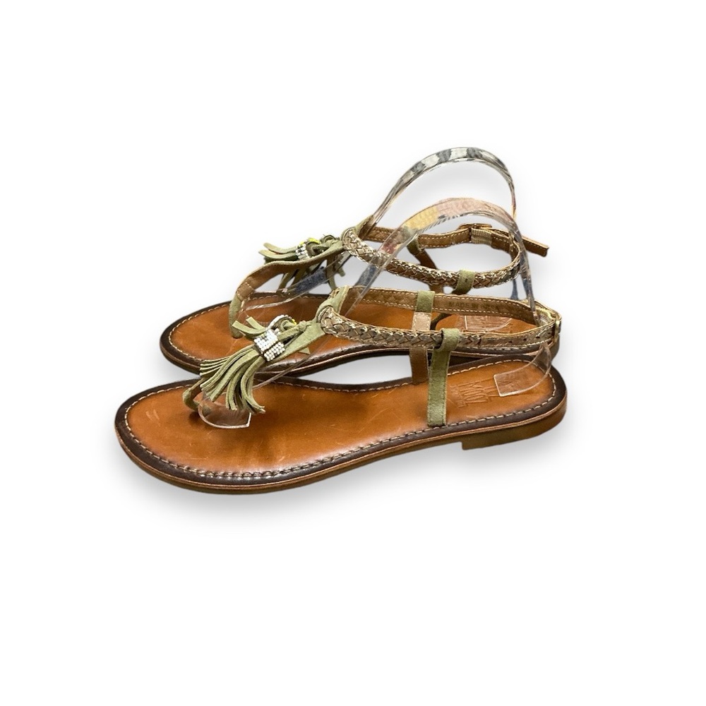 Miz Mooz New York City Size‎ 41 leather sandals tassels gold EUC beaded